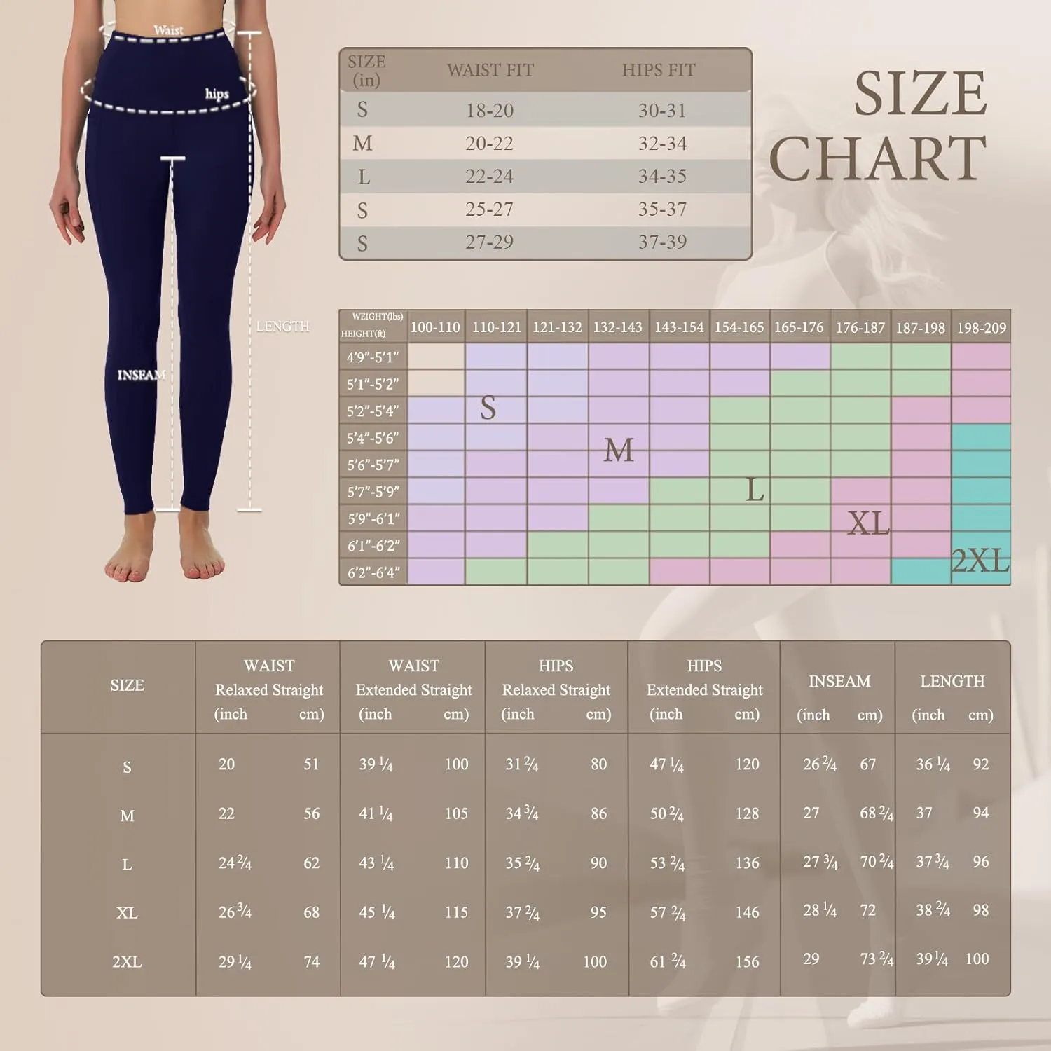 Yoga Pants Women Tummy Control Leggings for Women Active Gym Pants High Waisted Workout Leggings with Pockets