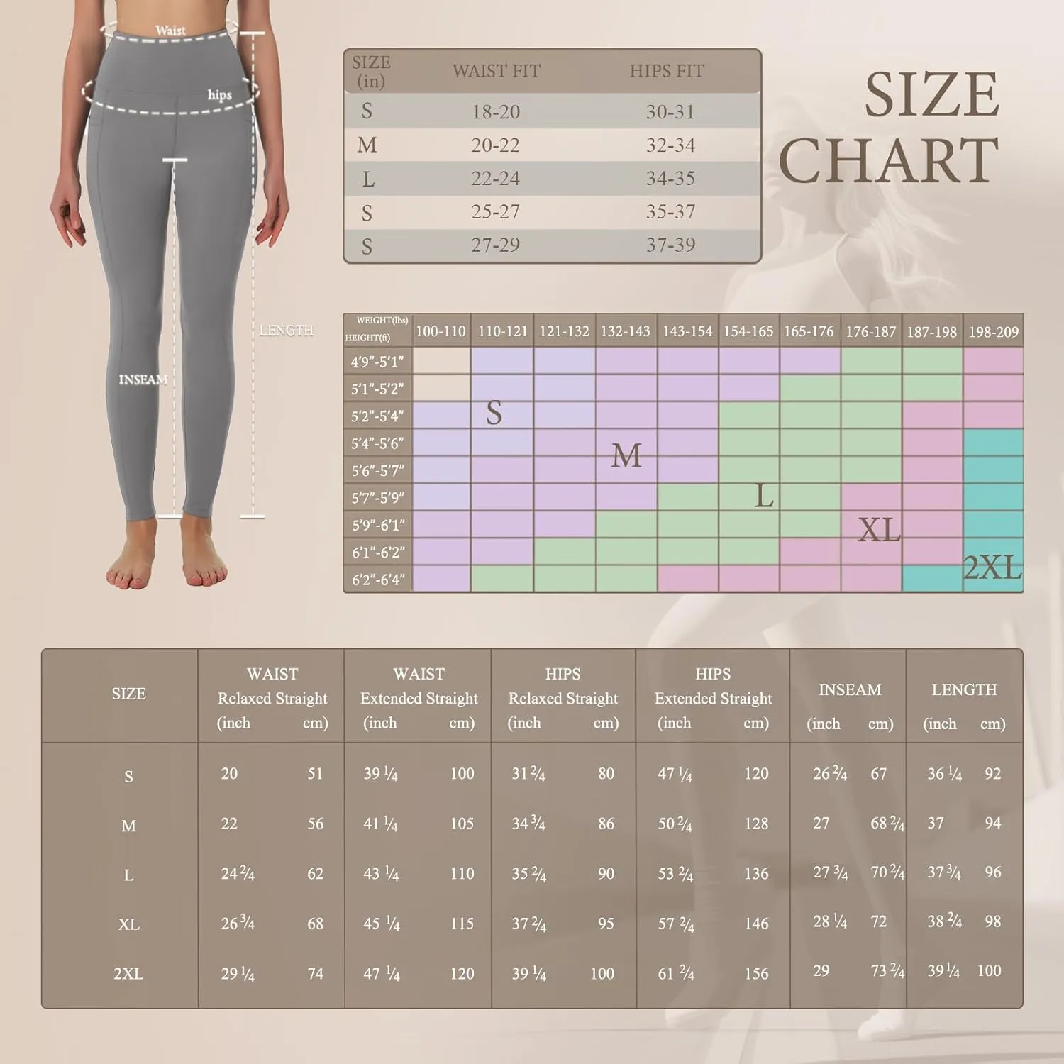 Yoga Pants Women Tummy Control Leggings for Women Active Gym Pants High Waisted Workout Leggings with Pockets
