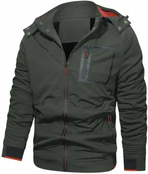 Youllyuu Hooded Jacket For Men Bomber Jacket Fleece Windbreakers Coats Spring Autumn Casual Jacket