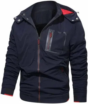 Youllyuu Hooded Jacket For Men Bomber Jacket Fleece Windbreakers Coats Spring Autumn Casual Jacket