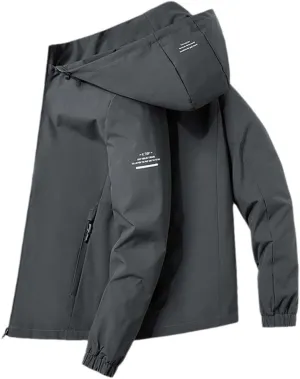 Youllyuu Hooded Jacket For Men Bomber Jacket Windbreakers Zipper Coats Cargo Jacket Outerwear