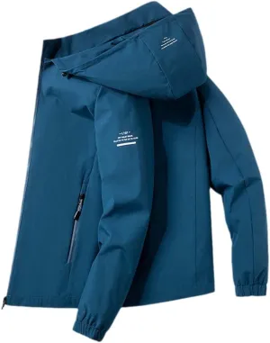 Youllyuu Hooded Jacket For Men Bomber Jacket Windbreakers Zipper Coats Cargo Jacket Outerwear