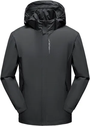 Zeiyignr Men's Mountain Waterproof Ski Jacket Hiking Hooded Windbreakers Windproof Raincoat Lightweight Snow Coat Parka Coats