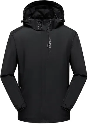Zeiyignr Men's Mountain Waterproof Ski Jacket Hiking Hooded Windbreakers Windproof Raincoat Lightweight Snow Coat Parka Coats