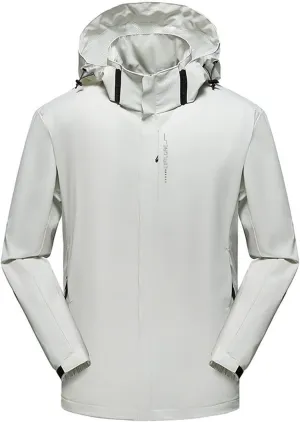 Zeiyignr Men's Mountain Waterproof Ski Jacket Hiking Hooded Windbreakers Windproof Raincoat Lightweight Snow Coat Parka Coats