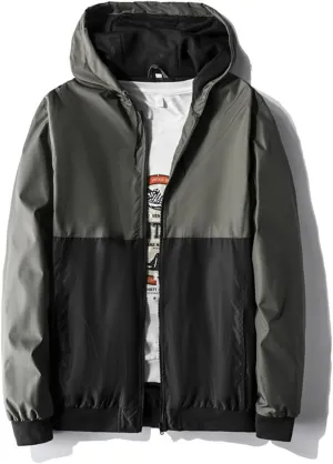 ZYXTIM Men's Plus Size Hooded Rain Jacket Full-Zip Lightweight Breathable Outdoor Novelty Windproof Waterproof Jackets