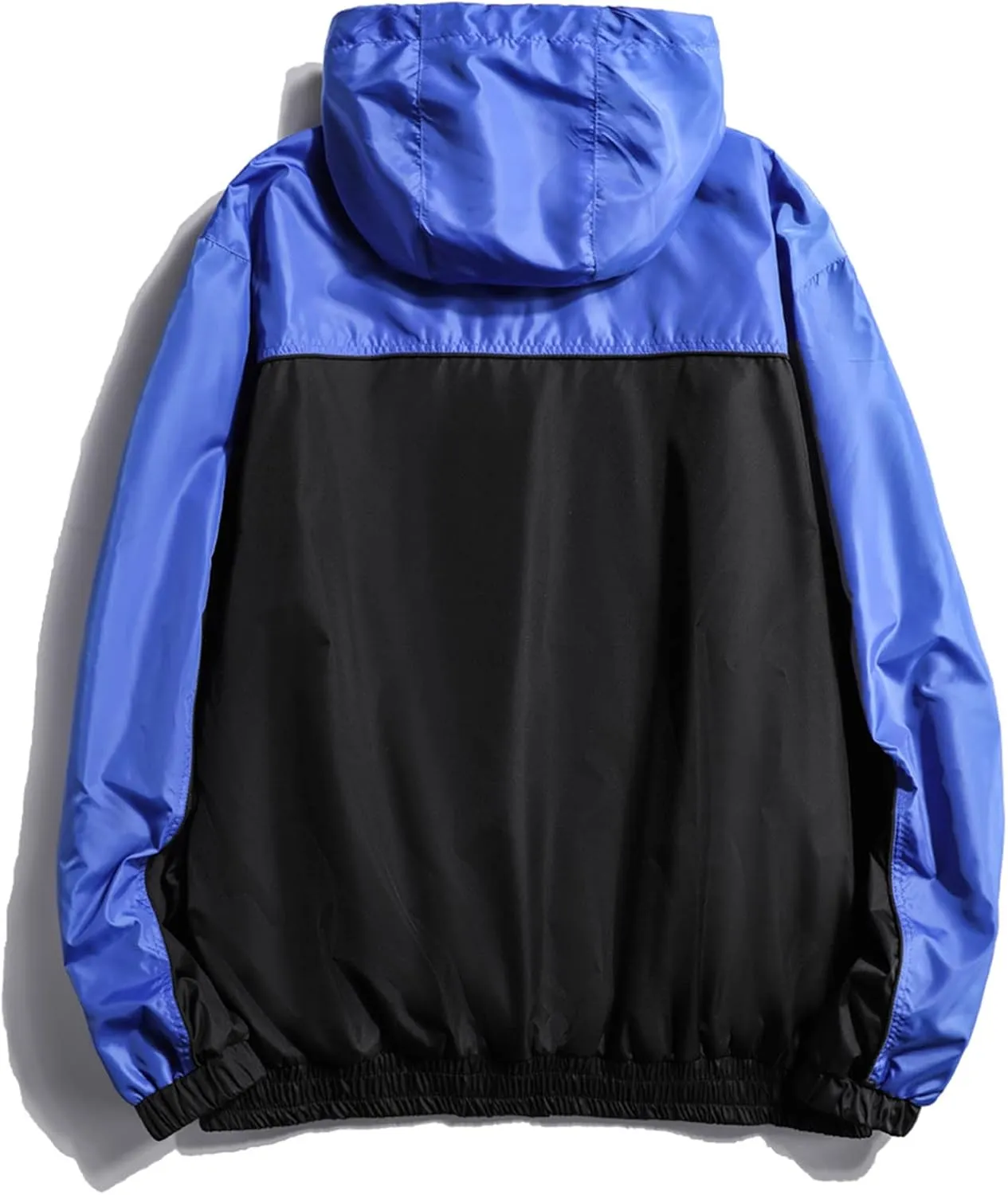 ZYXTIM Men's Plus Size Hooded Rain Jacket Full-Zip Lightweight Breathable Outdoor Novelty Windproof Waterproof Jackets